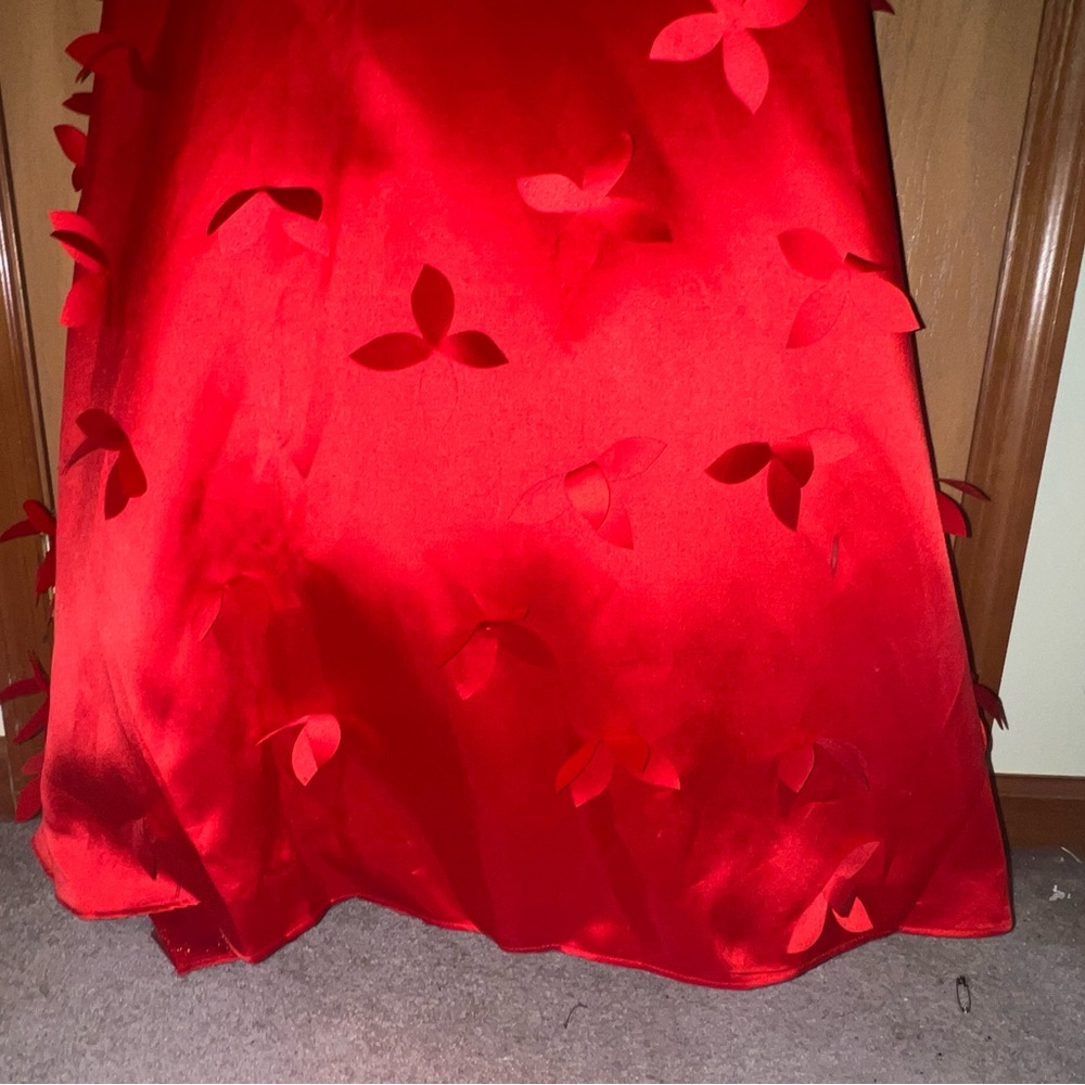 NWT B. Smart Red Satin Maxi Dress Size 0 - Picture 6 of 15